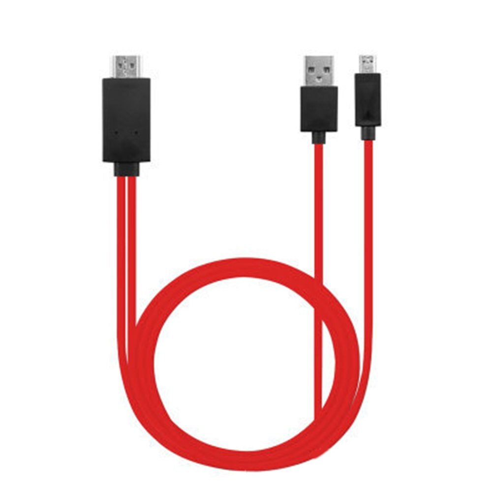 Android Mobile Phone To Hdmi Hd Cable For Samsung Galaxy Mobile Phone 11Pin To Hdmi Hd Cable Mobile Phone To Video Cable: Red