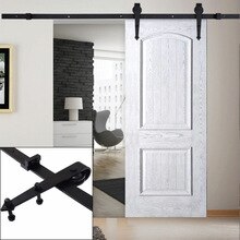 2pcs Sliding Barn Door Tracks Hardware Carbon Steel Rail Wall Mount Kit Set Home