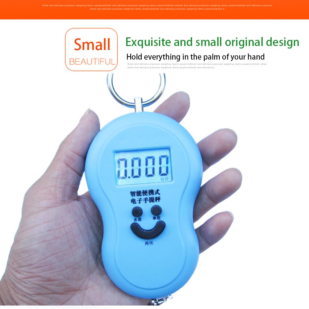Mini báscula Digital de 50Kg para equipaje de pesca, peso de viaje, gancho colgante electrónico de cocina, báscula colgante de KG/LBS/JIN/OZ