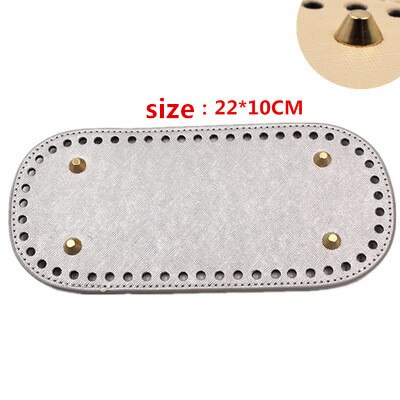 1 Pc Oval Long Round Leather Bottom with Holes Rivet for Knitted Bag PU Leather Bag Accessories DIY Woven Crochet Bag Bottom: E