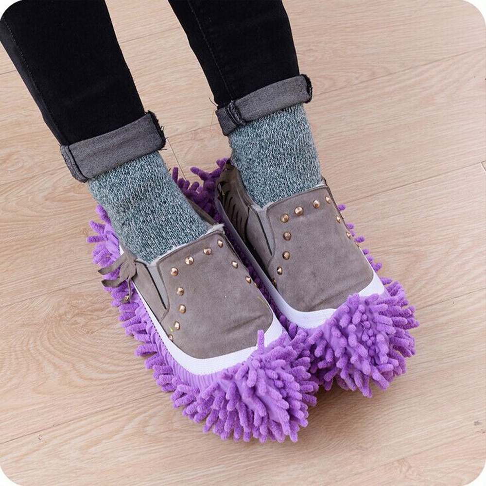 Zacht En Warm Lui Mop Slippers Afstoffen Cleaning Foot Cleaner Schoen Mop Slippers Floor Polijsten Cover Gereedschap Multi-Kleuren D