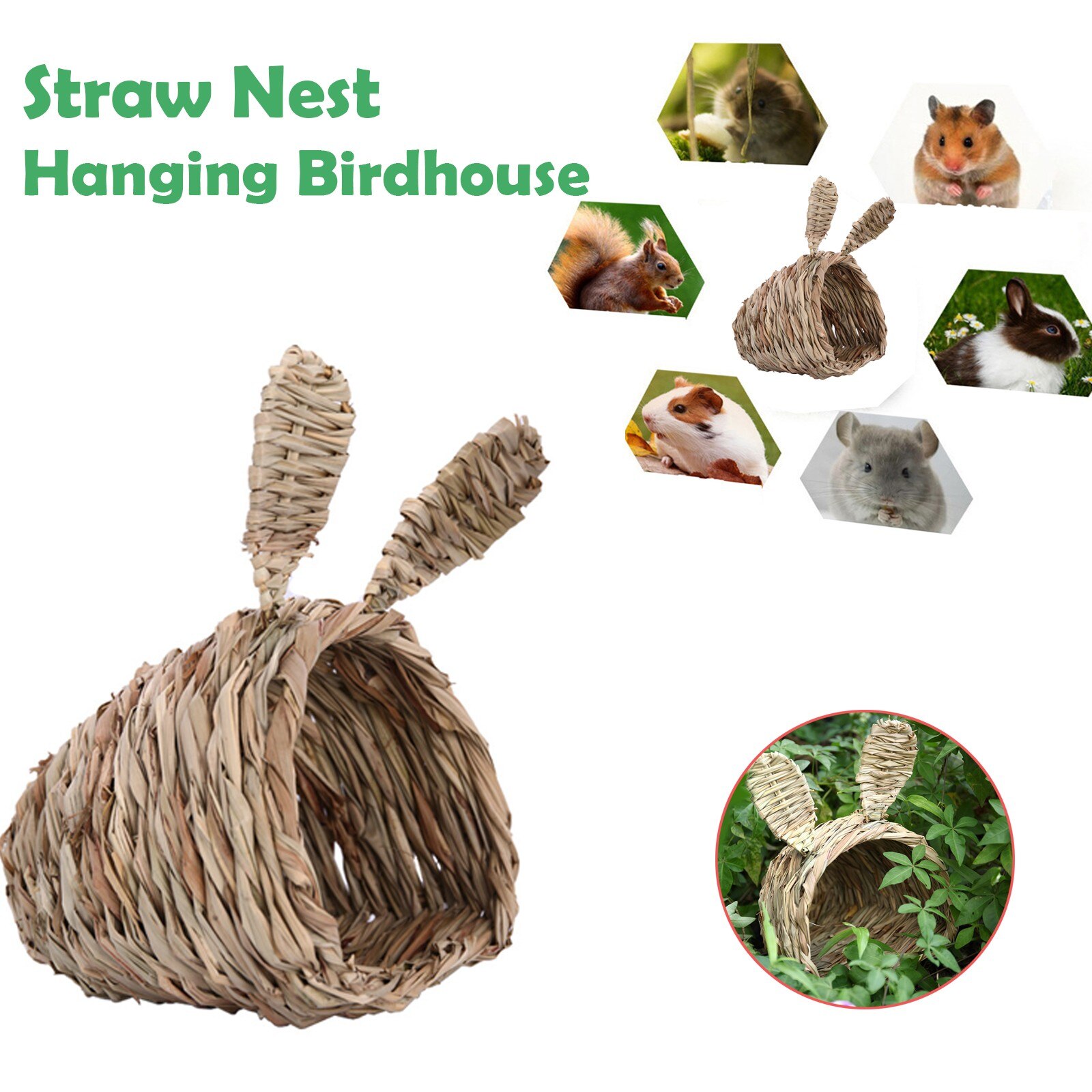 Hummingbird House Hand Woven Basket Hummingbird Houses Nest Small Birdhouse For Outside Hanging Backyard Decor