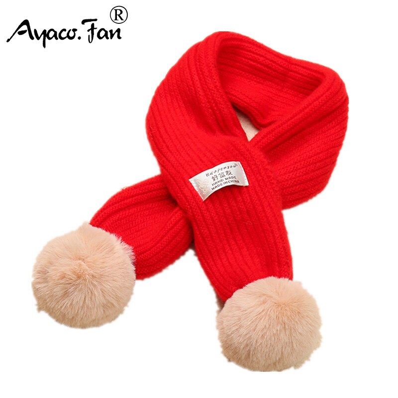 Wiosenne dziewczynki z miękkiej dzianiny szale z pomponami jesienno-zimowa nowe chłopięce dziewczęce kołnierze na szyję dla dzieci ciepłe dziecięce apaszki