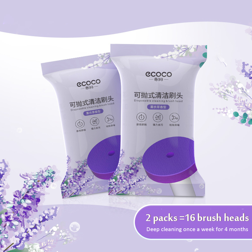 Jednorazowa szczotka do wc z głowicą czyszczącą naścienne narzędzie do czyszczenia rogów do łazienki szczotka wymienna akcesoria na głowę: Lavender fragrance