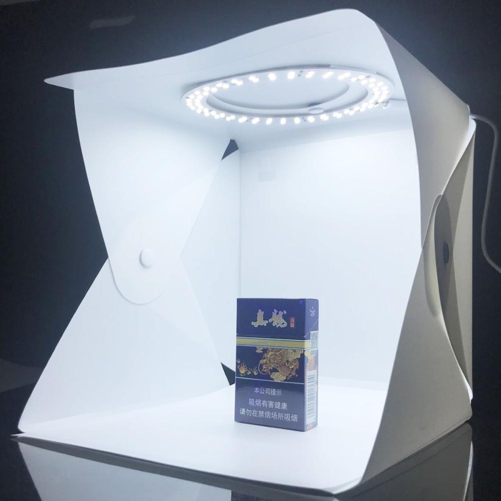 3 Color 144 Led Ring Folding Lightbox Portable Photo Studio Photography Softbox light box Tabletop Shooting 6 Colors Backdrops