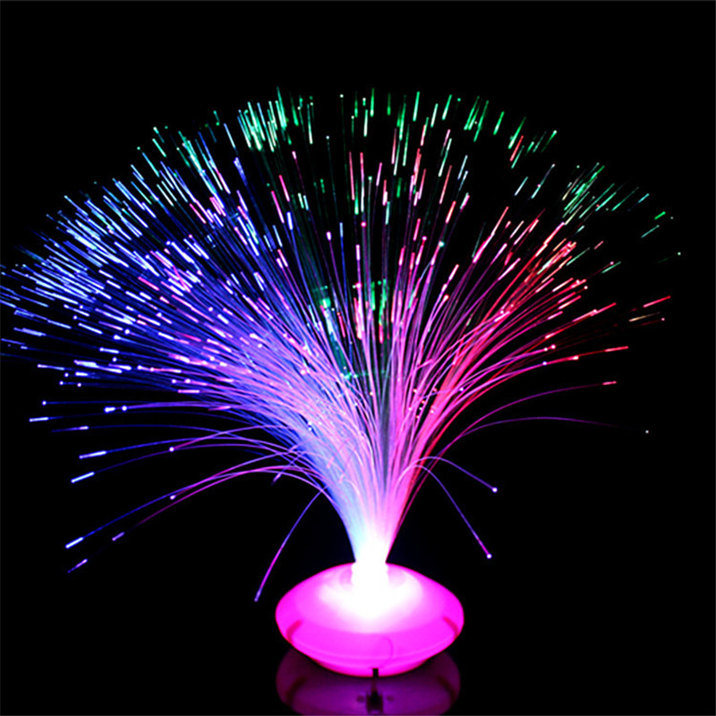 Mini-stjerne optiske fiberlys små natlys blinker små legetøj farverige farveændrende optiske fibre blomsterlayout rekvisitter
