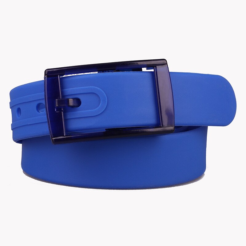 Ceinture en Silicone pour hommes et femmes, taille ajustable, boucle en plastique parfumée, couleurs bonbons, ceinture en caoutchouc, Style coréen: Bleu Royal