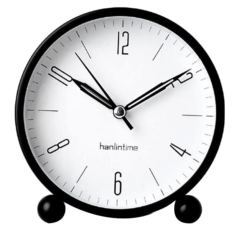 Hanlintime Analog Alarm Uhr, Einfach einstellen Kleine Schreibtisch Uhr, Nicht Ticken, Mit Nacht Licht, batterie angetrieben Super Stille Wecker, B: Ursprünglich Titel