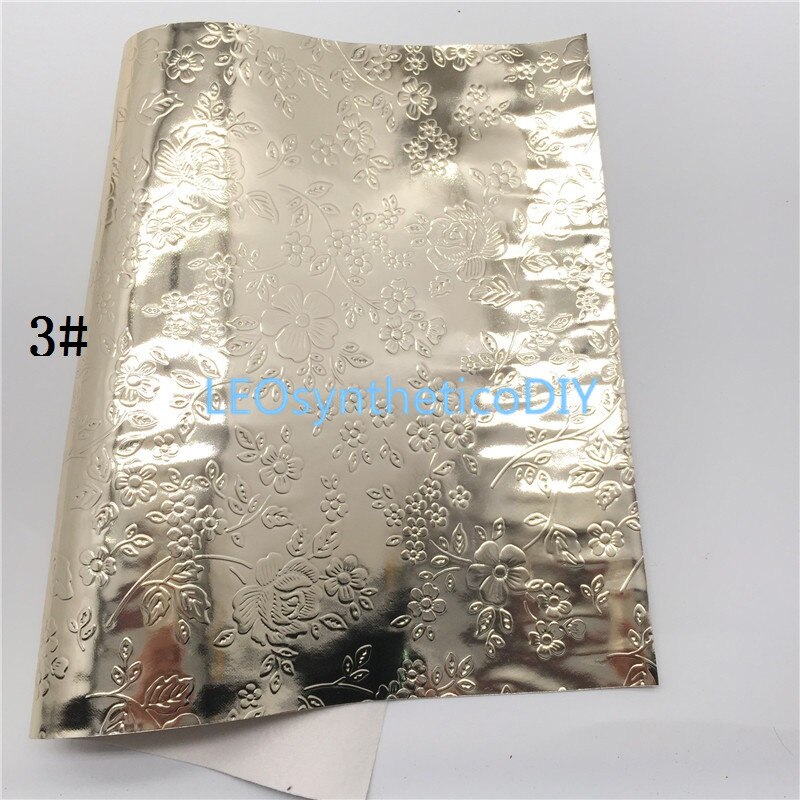1PC 21X29CM Flowers Embossed Synthetic Leather Fabric, Faux Leather Sheets For Making Bows LEOsyntheticoDIY 3S03C