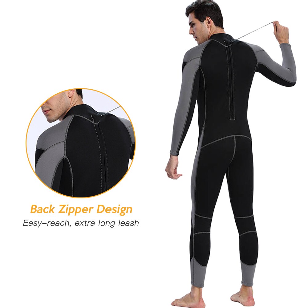Traje de neopreno de 3mm para hombre, traje de baño para surfear, nadar y bucear, mono completo, deportes acuáticos