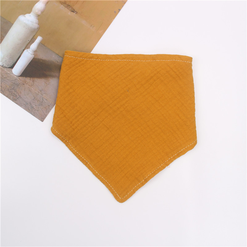 Sciarpa triangolare in cotone garza per bambini tinta unita asciugamano Saliva europeo e americano bavaglino accessori per neonati: Yellow