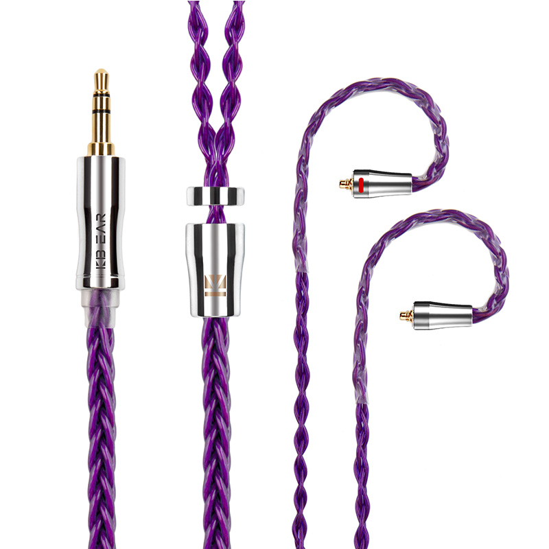 KBEAR Enma 8Core Furukawa Original PCUHD OFC Upgrade Cable 2.5/3.5/4.4mm With 2Pin/MMCX Connector For KBEAR LARK KS2 IEMS: BROWN