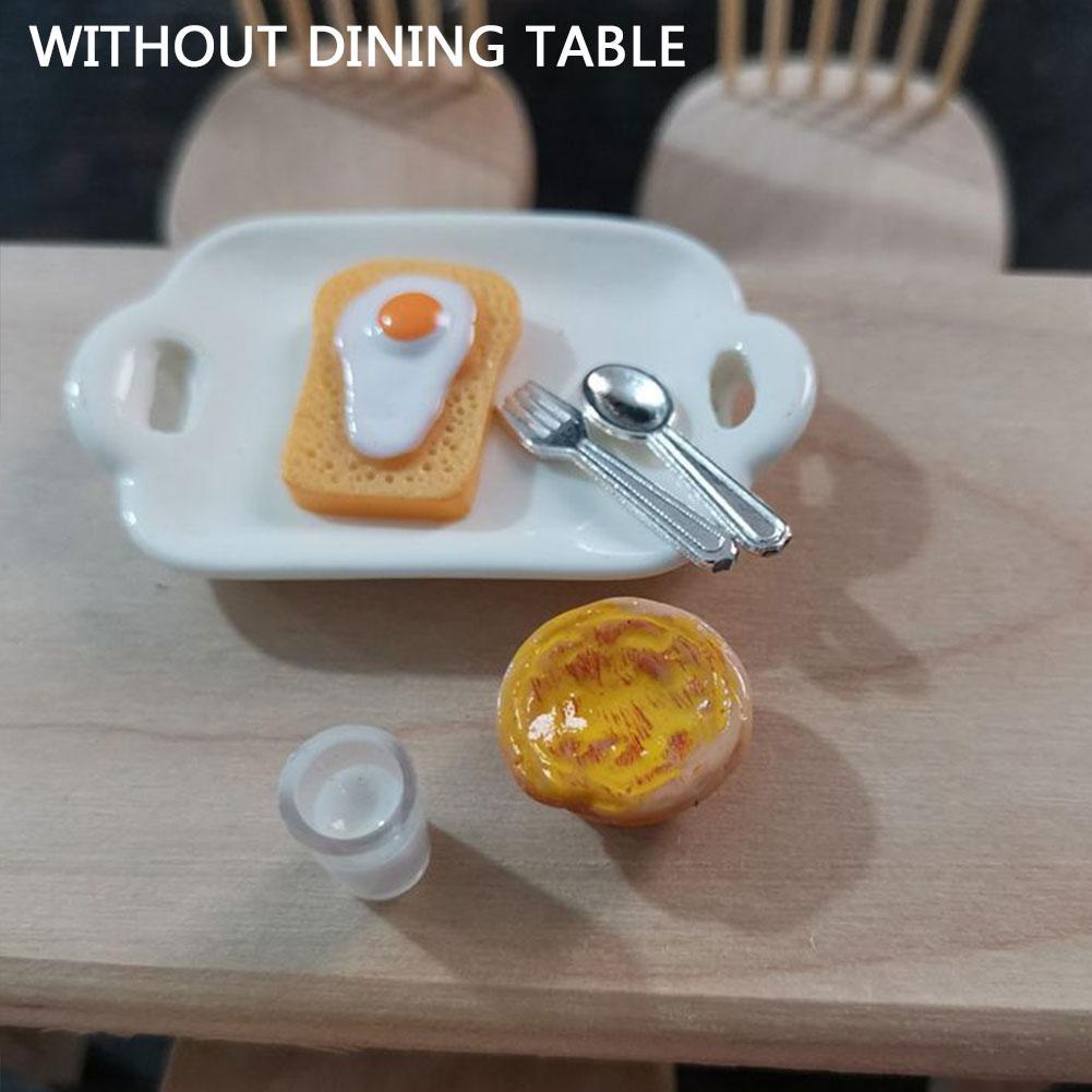 1:12 Simulatie Koffie Brood Ontbijt Set Ontbijt Lade Miniatuur Voedsel Nie Props Diy Keuken Speelgoed