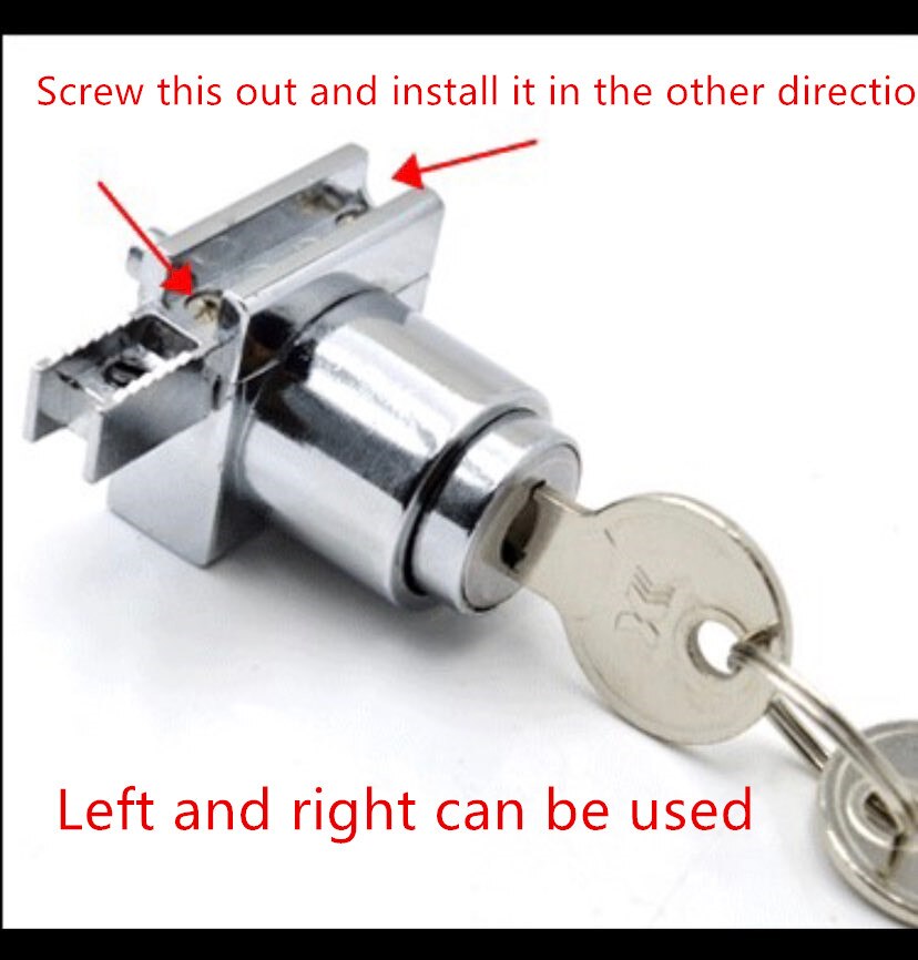 Plunger Push Lock With 2 Key For Sliding Glass Door Showcase Lock Furniture Cabinet Lock 5mm-8mm Thickness Hardware