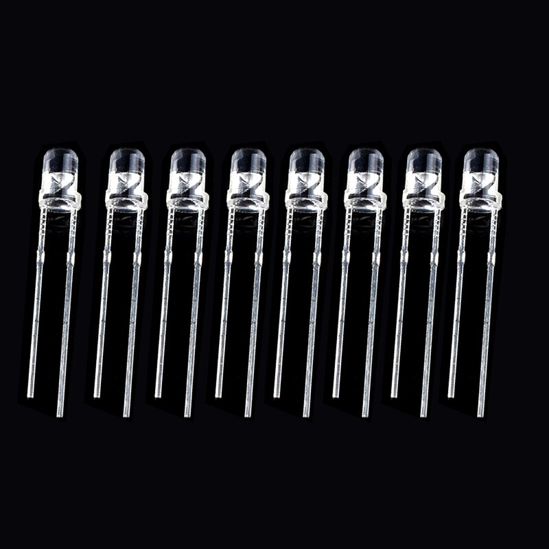 3MM LED Diode Light DIY Assorted Kit , Lamp Emitting Diode Led Light Electronic Components red orange yellow green blue white: 3MM white