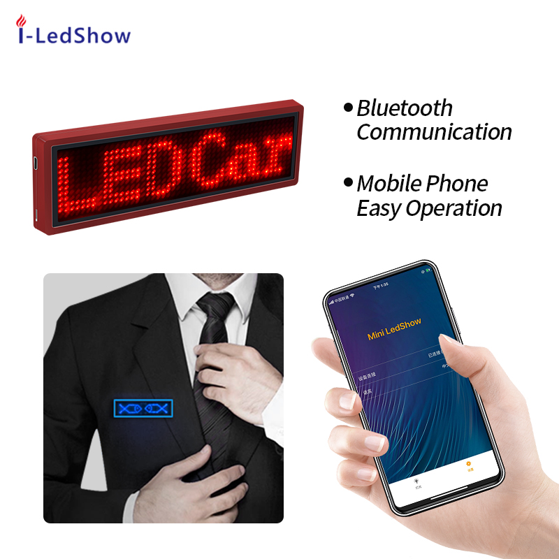 12*48 pixel Bluetooth LED badge programmable scrolling message mini LED display DIY LED name sign board