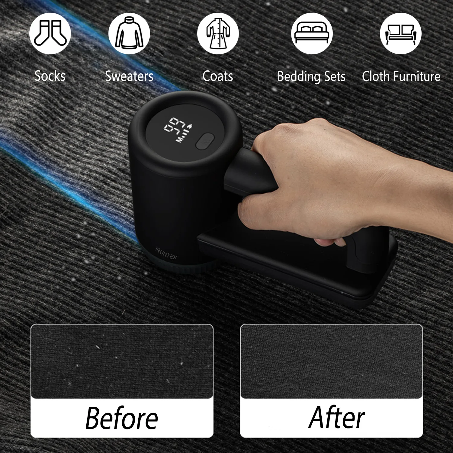 Oplaadbare Stof Kleding Scheerapparaat Pil Pluisjes Verwijderaar 3 Snelheden 2000Mah Led Display Fuzz Verwijderaar Voor Trui Bank Beddengoed Lakens