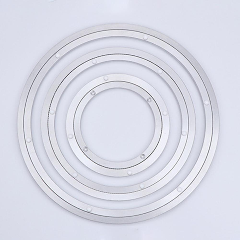 6 størrelser rund form dreieskive plate bord glatt dreibar plate roterende bord aluminiumslegering roterende lager lat plate
