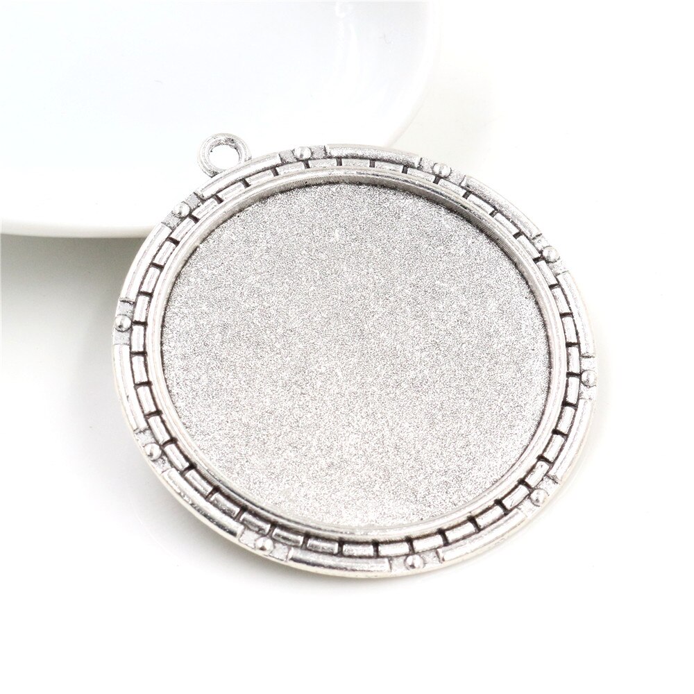 5 sztuk/partia 40mm wewnętrzna rozmiar Antique Bronze i posrebrzane czarne kolory Plated Fashion Style Cabochon baza ustawienie Charms wisiorek: B7-19