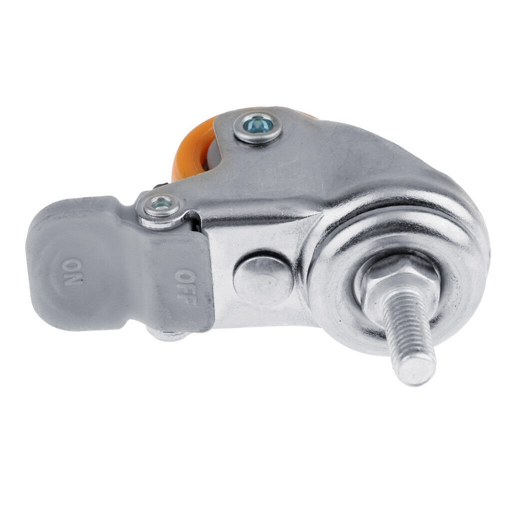 1 inch Heavy Duty 120kg Orange Swivel Castor Wheels Trolley Ultra Quiet Nylon Castor Wheels Furniture Caster with Screw Brake
