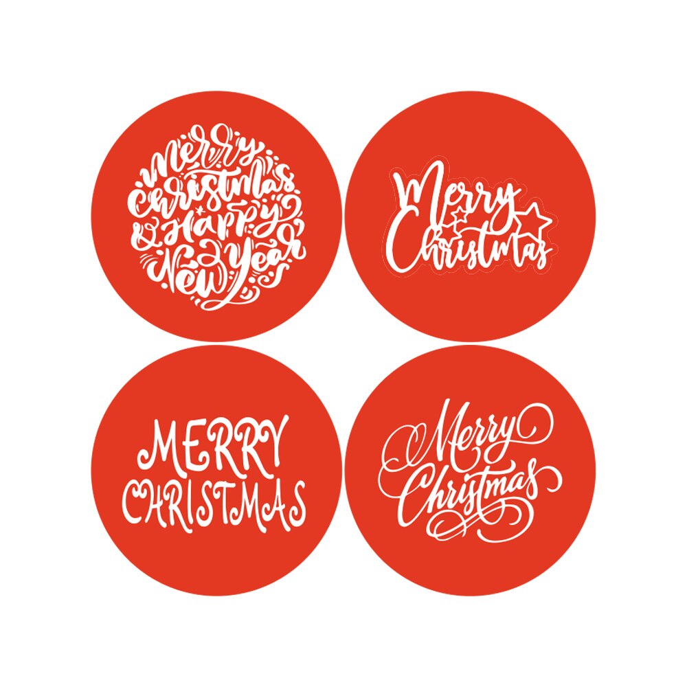 Pegatinas de Feliz Navidad redondas Rojas, pegatinas personalizadas para decoración para de Navidad, etiquetas, para niños, pegatinas de papelería