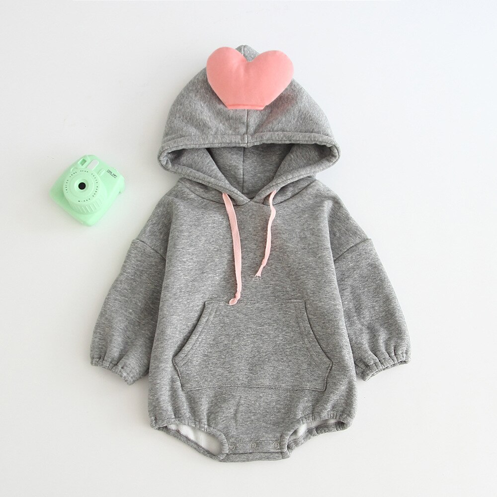 MILANCEL baby clothing cute baby boys bodysuits hood infant girls bodysuit heart style baby bodysuit