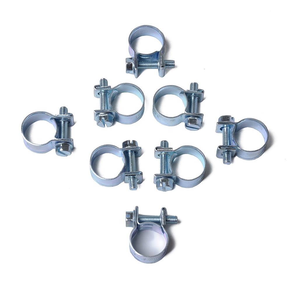 Mini abrazaderas de manguera de acero inoxidable, 10 piezas, 7-18MM, ajustable, línea de combustible, tamaño de tornillo sin fin,