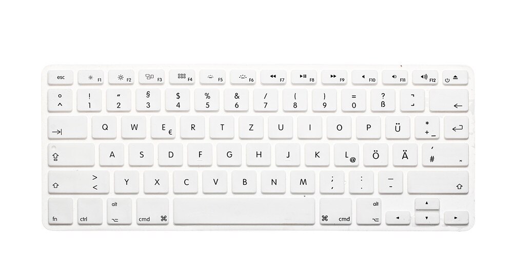 US Layout German Letters Deutsche Alphabet Keyboard Stickers for Macbook Pro 13" 15" 17"/ Macbook Air 13 Silicone keyboard Cover: White