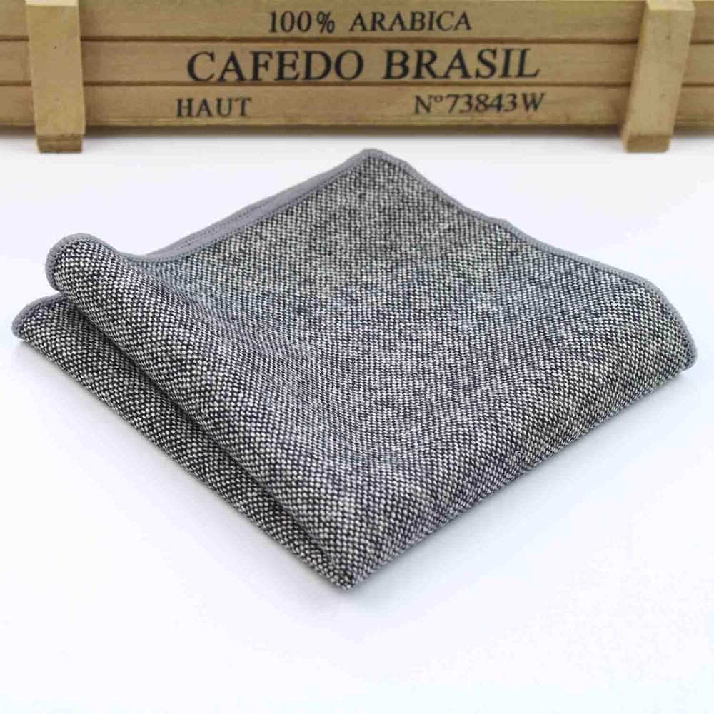 Hankerchief Scarves Vintage Wool Hankies Men's Pocket Square Handkerchiefs Striped Solid Cotton 23*23cm: 8