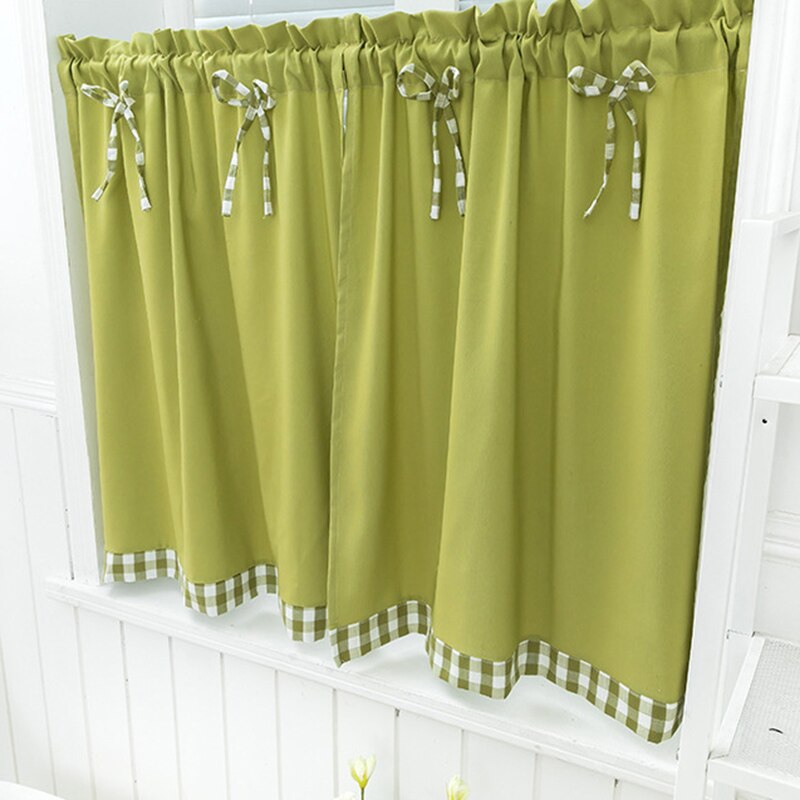 Pastoral Style Bowknot Short Curtain Bay Window Balcony Student Bed Curtain Living Room Kitchen Home Decoration: C / 60X150cm