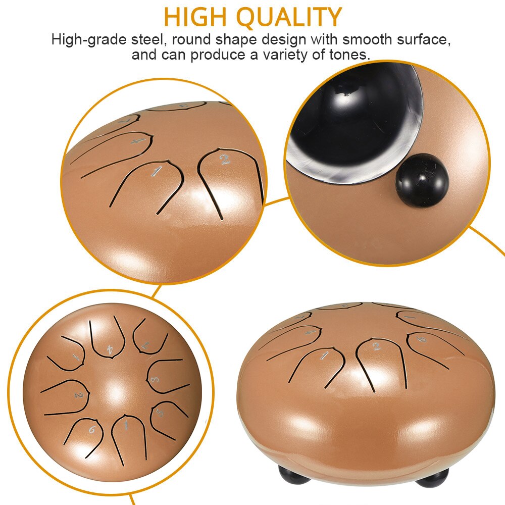 Hand Pan Drum Tank Tongue Drum Tune Steel Drum Tank Drums Bag With Drumsticks Carrying Bag Percussion Instruments Handpan