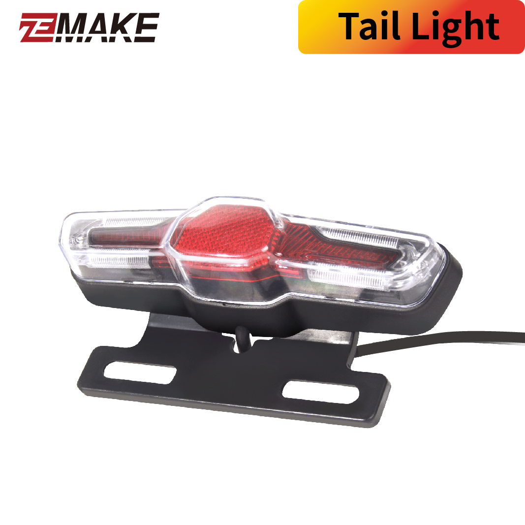 Ebike Headlight and Tail Light Sets Electric Bike Bicycle 24/36/48V/60V Front Rear Warning Lights LED Night Spotlight Headlamp: Tail Light
