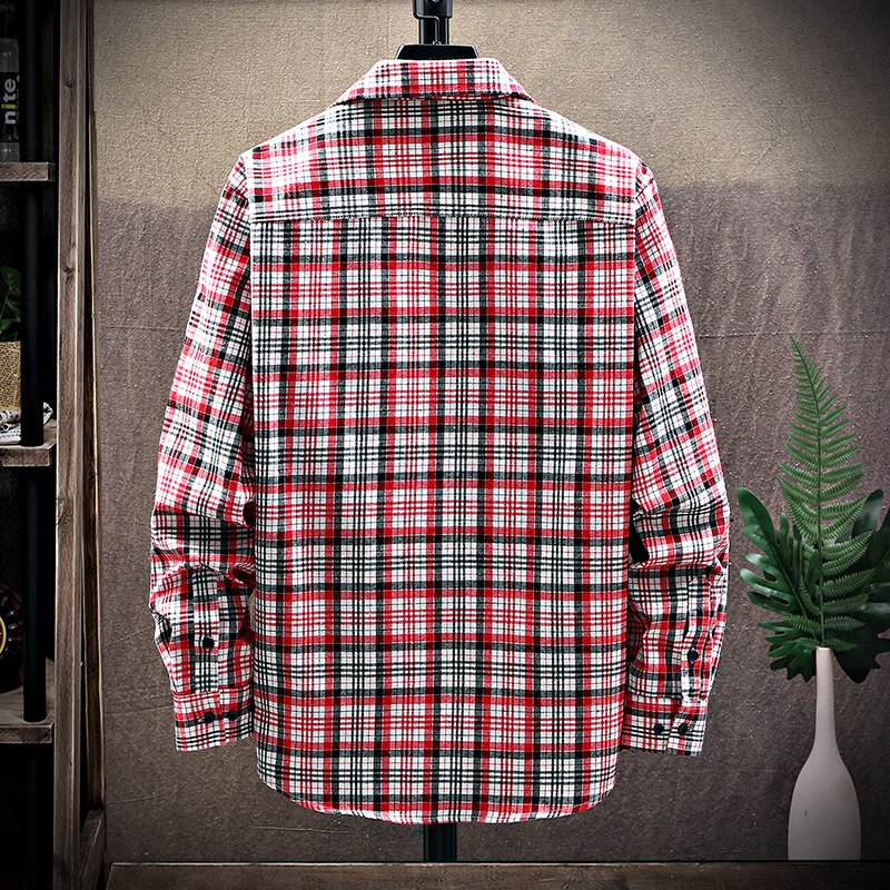 Rutete skjorter for menn sommer kortermet fritid slim fit rutete skjorte firkantet krage myke kausale herretopper med front