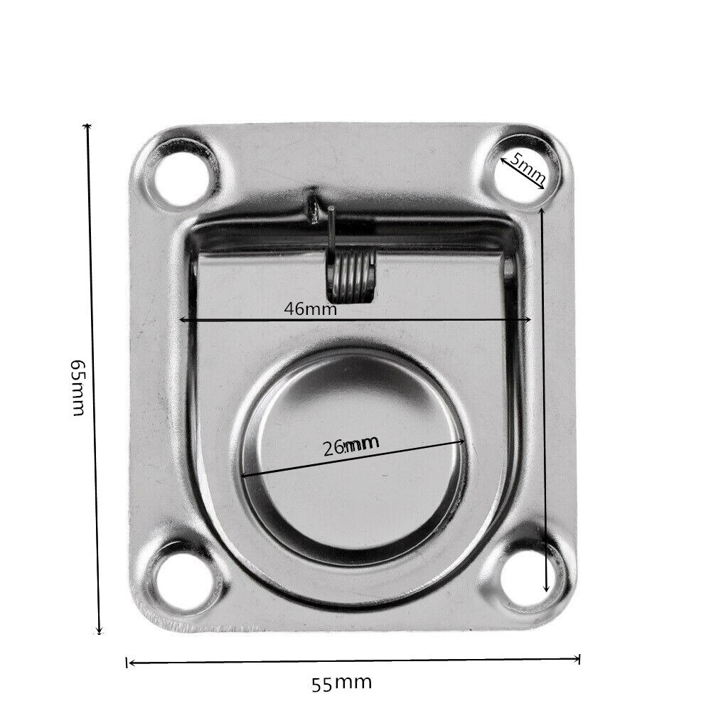 Stainless Anti-rattle Flush Pull Rings - Boat Hatch Cabin Drawer Lifting Handle