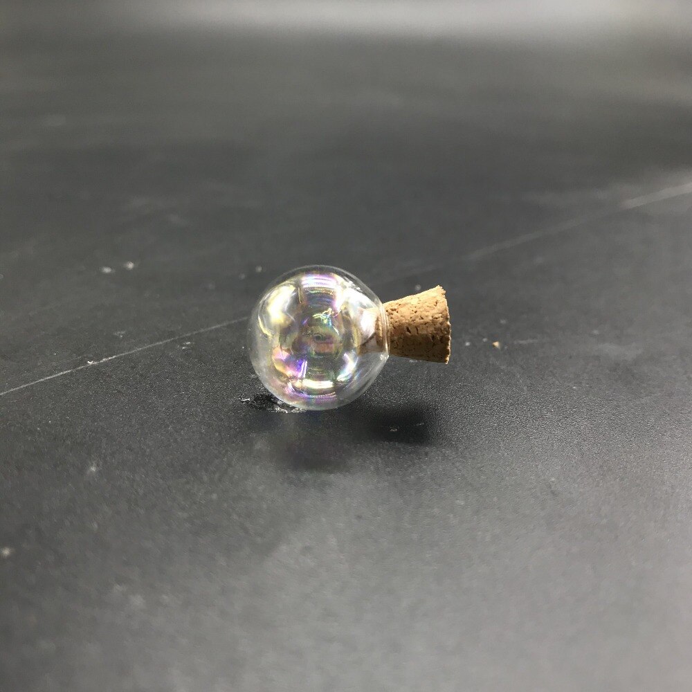 1/3/5 Uds. Botella de bola redonda de cristal arcoíris de 12-40mm con vial de vidrio de corcho colgante collar aceite de perfume globo de cristal cúpula decoración de boda