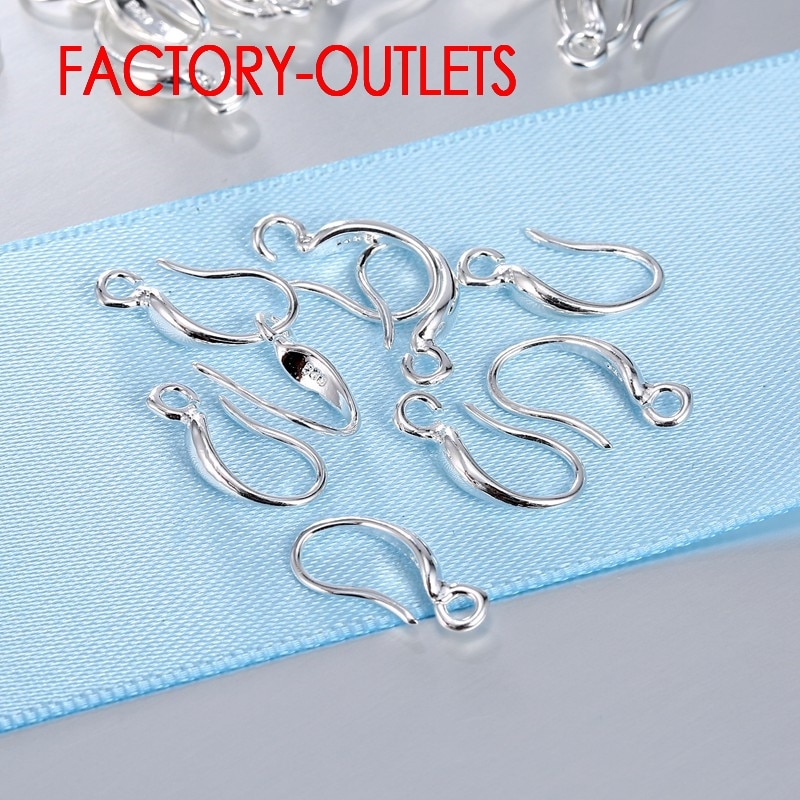 100Stck Komponenten 925 Sterling Silber Ohrringe Für Frauen Haken Ohr Draht passend zu Für Ohrringe Schmuck Zubehör