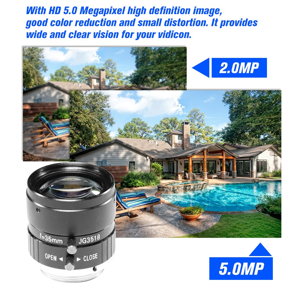 35mm Objektiv F 1,8 CS-montieren 5,0 MegaPixel 17,5 Grad Objektiv Infrarot Nachtsicht Für CCTV Sicherheit Kamera Industrie objektiv
