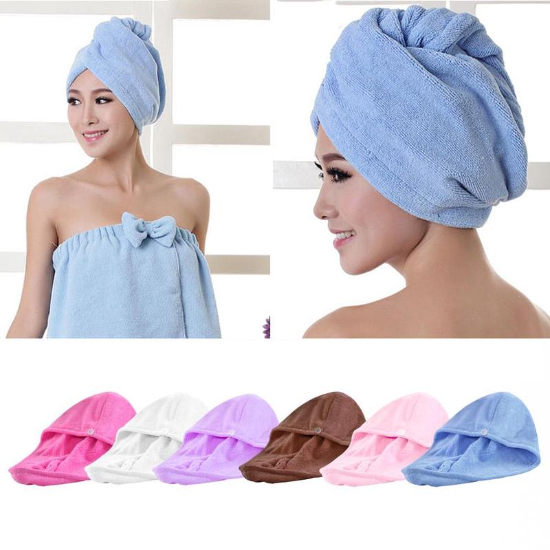 Microfiber Dry Hair Cap Super Absorbent Quick-dry Hair Hat Hat Bathroom Towel Bath Women Cap Accessories M9M8