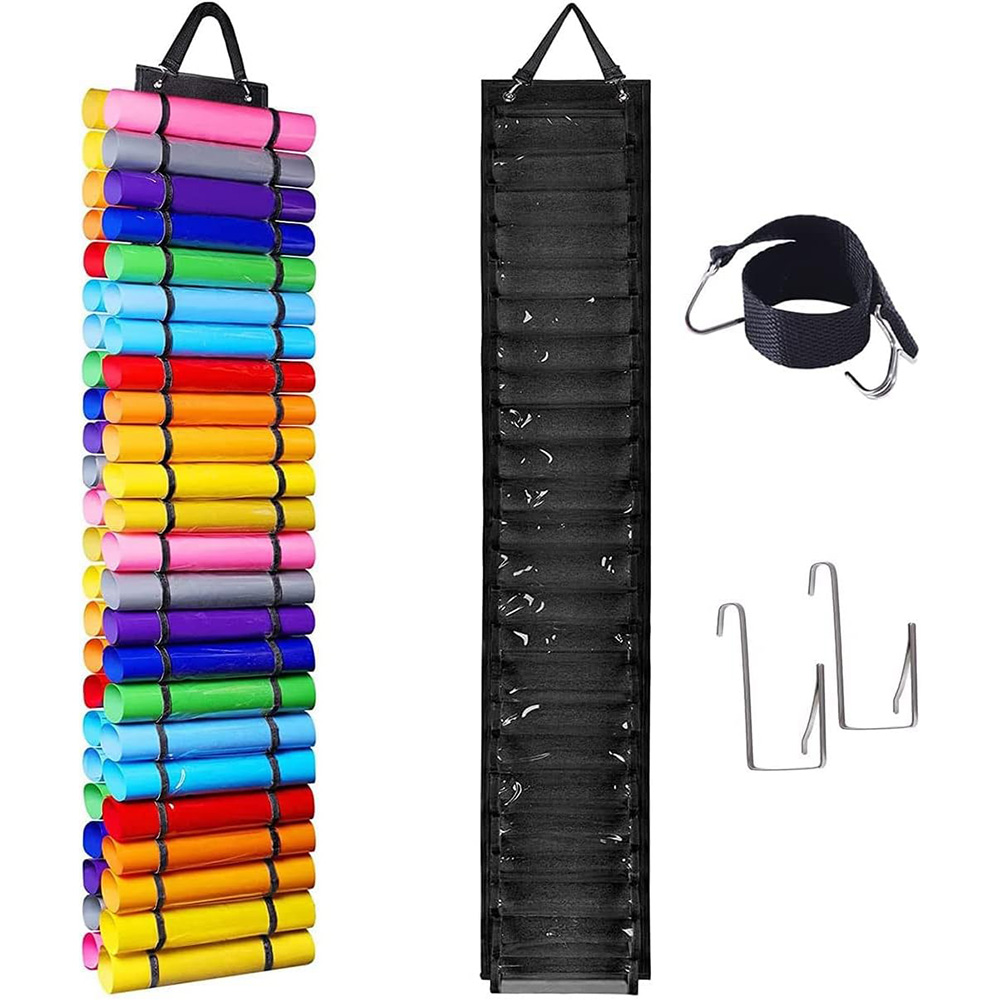 Vinyl Storage Organizer - Vinyl Roll Holder, Craft Vinyl Storage Rack, Hanging Organizer Storage with 48 Roll Compartments
