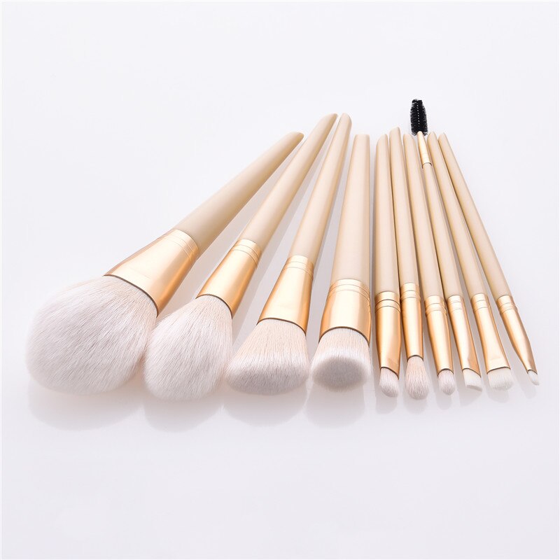 10 stk/sett sminke børster sett rødme fundament concealer øyenskygge applikator flamme mikro børste pinceau glad de teint  t10167