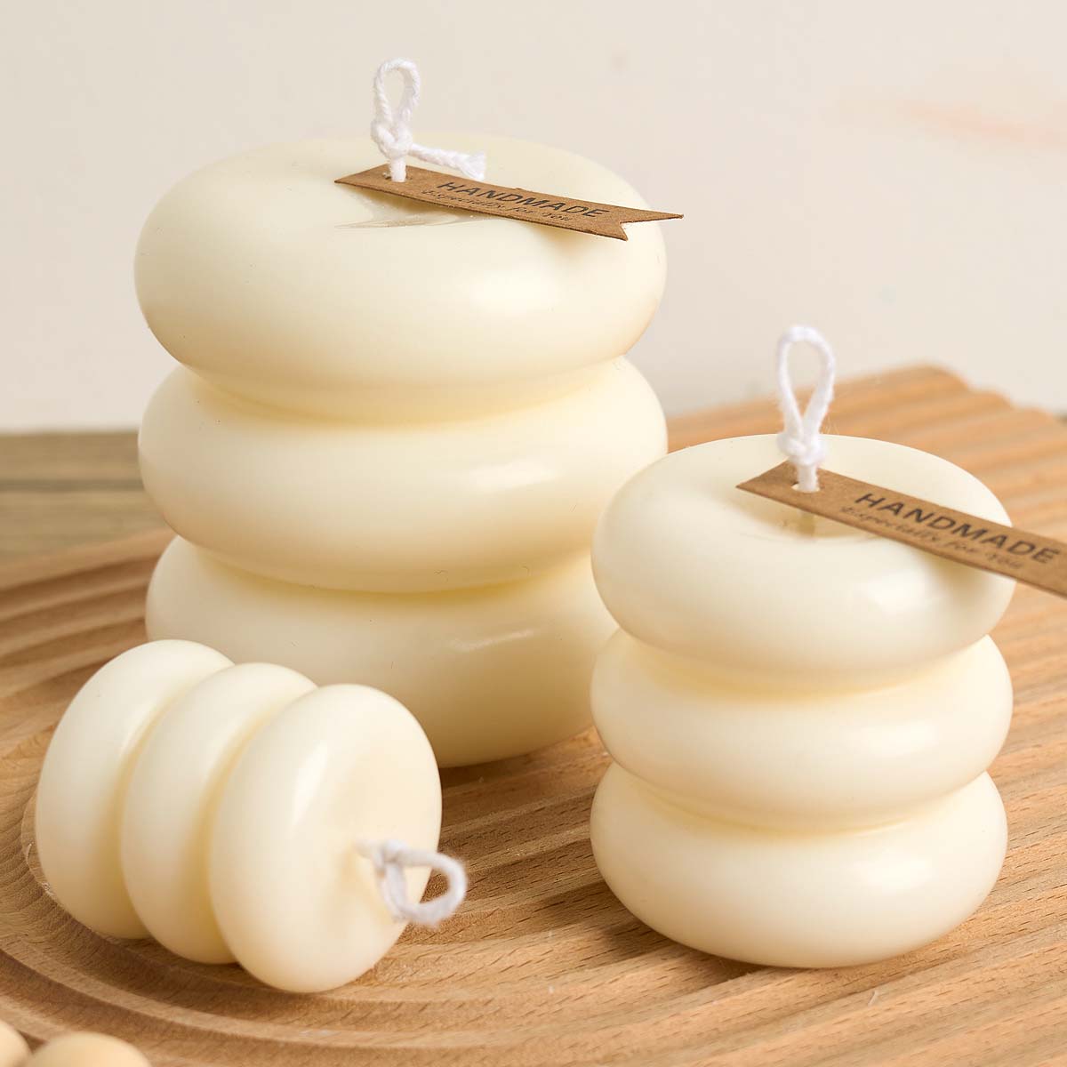 Molde de vela de silicona con forma de Donut de tres capas, círculo apilado DIY, velas perfumadas, moldes de jabón, artesanía de resina de yeso, decoración del hogar