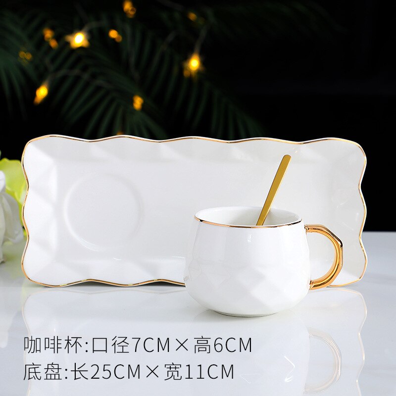 China Ceramic Cups Coffee Mugs Drink for Mugs Tea Cup and Saucer Coffe Cups Coffee Cup Set Breakfast Cup Tea Set: White