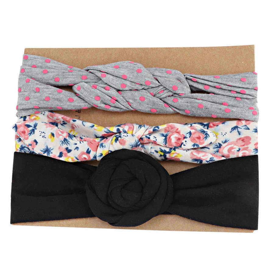 3 pièces/ensemble infantile doux noeud noeud bandeaux Polyester chapeaux bandeau Super doux bandeau Photo accessoires pour bébé enfant en bas âge garçons filles: 16