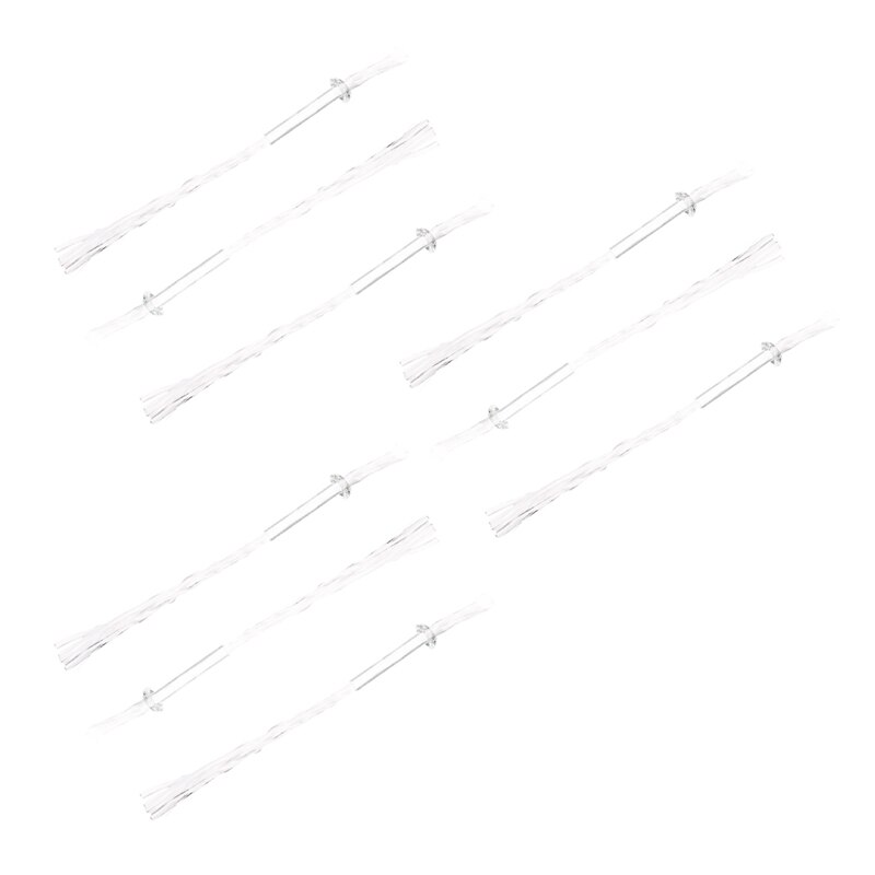 BMBY-9Pcs Glazen Buis Olie Lamp Lont Houder Adapter Met 4.7 Inch Ronde Katoenen Lont Wit: Default Title