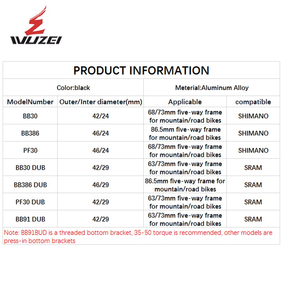 Bicycle DUB BB30 press fit Bottom bracket Bike Compatible shimano with traditional tools for SRAM bb MTB Road BB Crankset Parts
