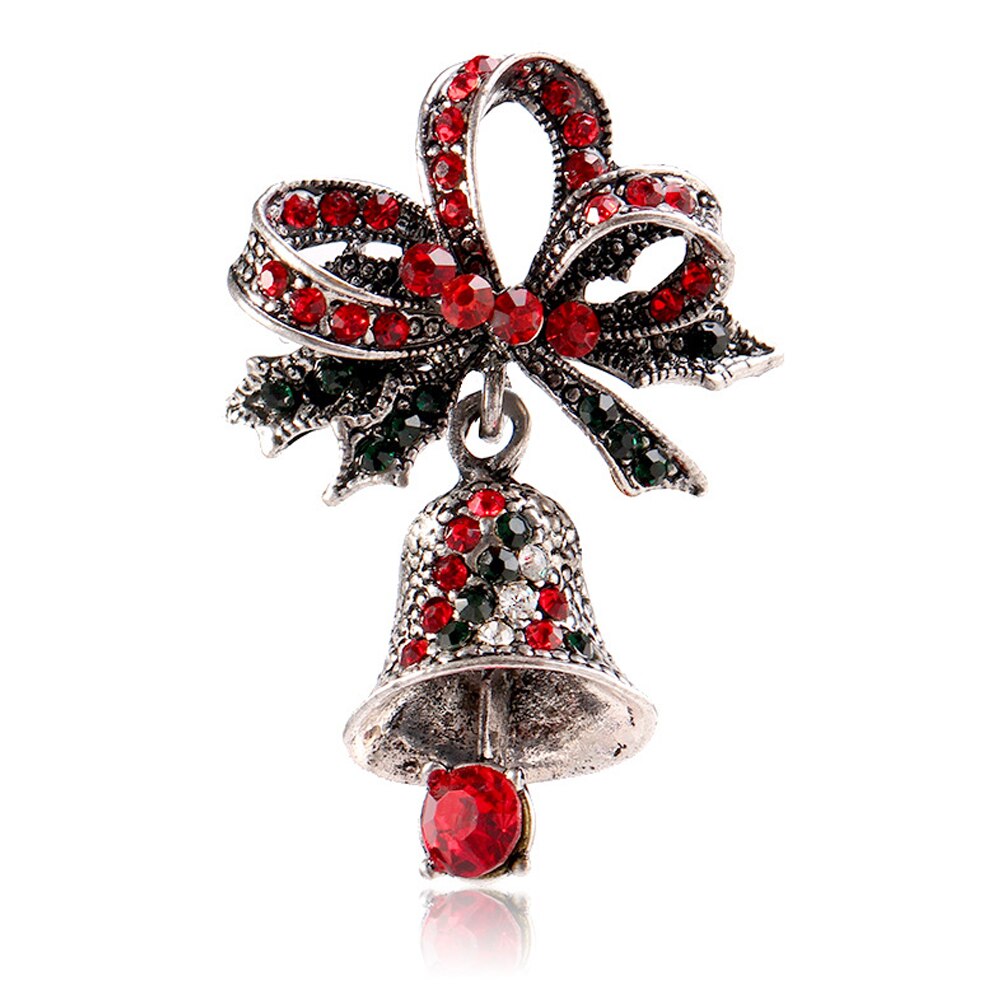 Etnische Stijl Broches Kerst Strass Boom Bell Broche Pin Crystal Kerstman Xmas Party Sieraden: 2