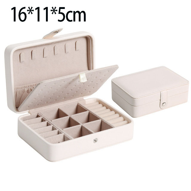 Organisateur de bijoux boîte à bijoux à glissière bijoux cercueil Portable maquillage stockage multi-couche maquillage organisateur beauté voyage boîte: Blanc-B