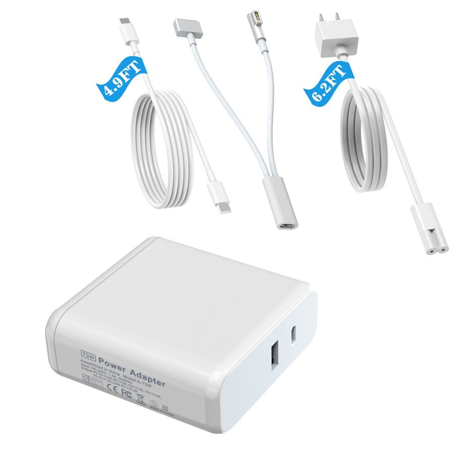 Type  c 73w strømadapter oplader til mac book air magsafe l-tip mac book pro før midt modeller
