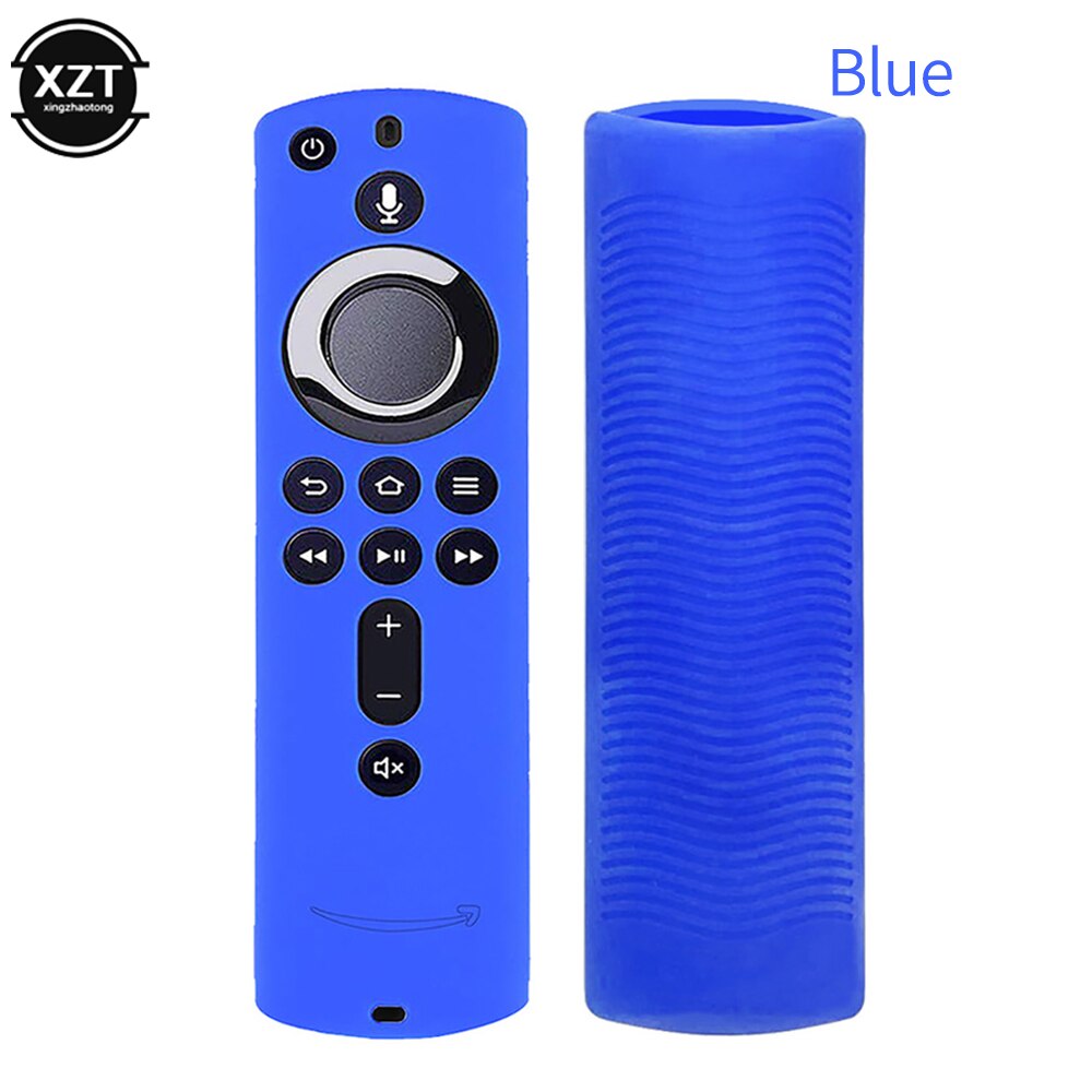 Coque en Silicone antichoc pour clé TV 4K, en treillis souple, accessoires durables et antidérapants, housse de protection pour télécommande: Blue