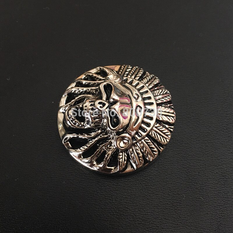 (KBM86) 10 st 1-3/8 ''(34.5mm) indian Chief Head Conchos Westerse Paardensport Tack Concho Screwback Leathercraft Silver